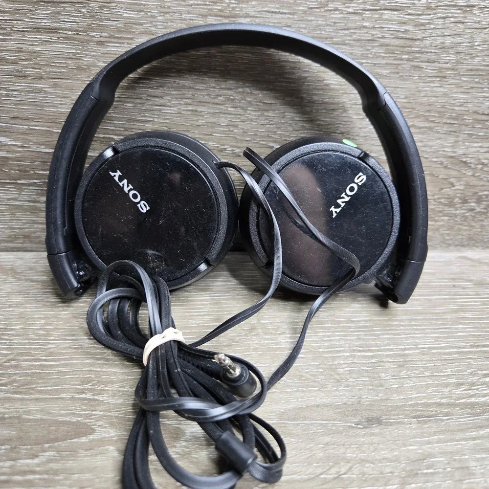 Sony MDR-ZX110 Wired On-Ear Headphones Black Folding 3.5mm Jack Tested